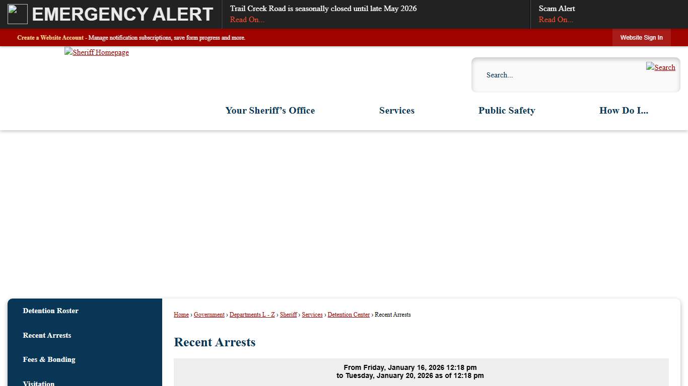 Recent Arrests  | Blaine County, ID